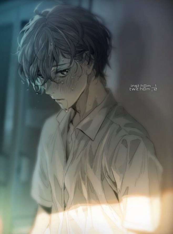 Hình ảnh anime nam buồn khóc
