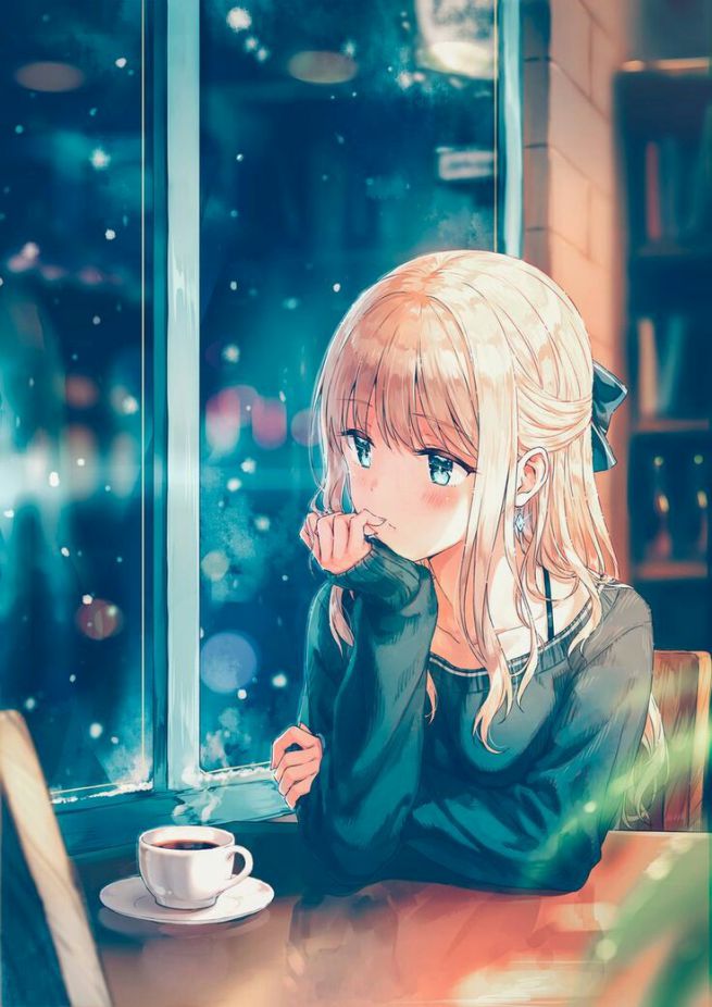 Hình ảnh anime nữ buồn cô đơn