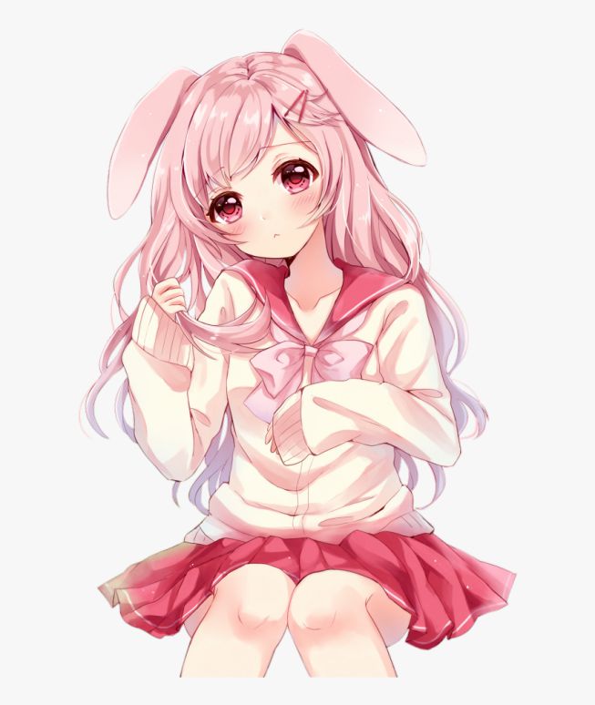Bộ hình anime nữ cute màu hồng