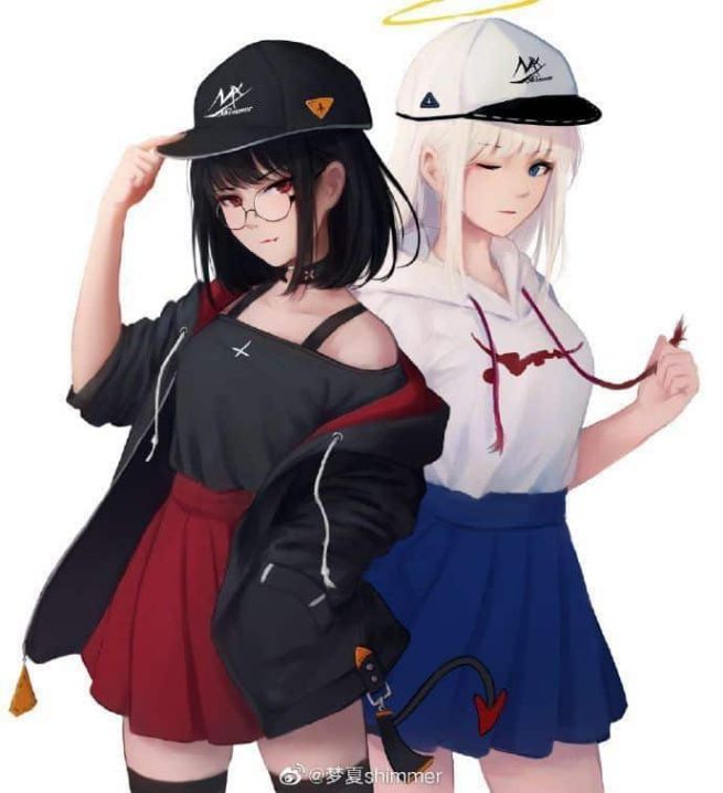 Hình ảnh avt đôi bff nữ anime ngầu