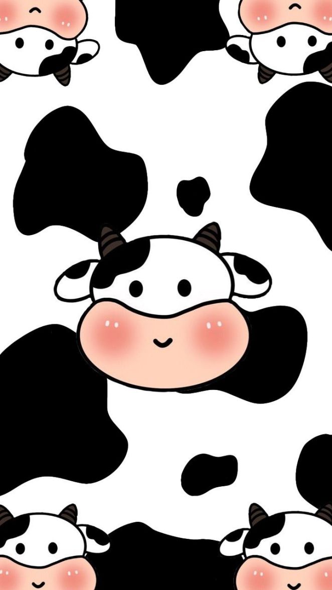 hình nền bò sữa cute màu đen